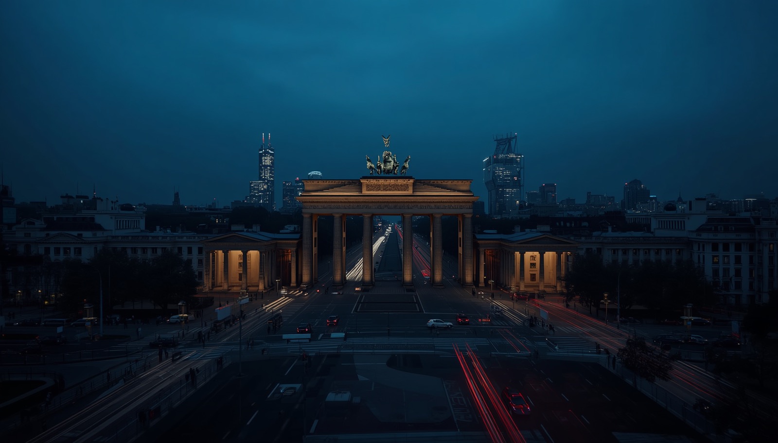Berlin skyline at blue hour